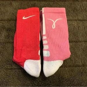 Nike and Puma Red Pink Socks